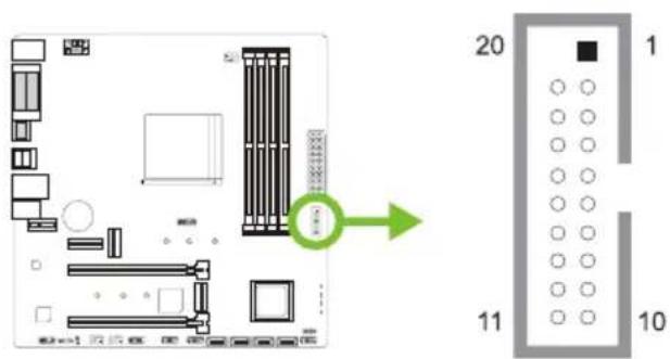 BIOSTAR B550MX/E PRO - F\_USB32\_A-5G: 前置面板USB 3.2(Gen1)接頭 - 1