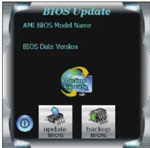 BIOS Update AMI BIOS Model Name BIOS Date Version Online Update ① update BIOS backup BIOS