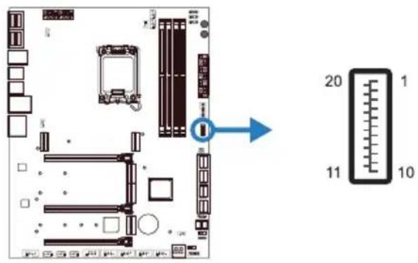 BIOSTAR Z690A Valkyrie - F\_USB32\_C-20G: 전면 패널 USB 3.2(2x2세대) 포트용 헤더 - 1