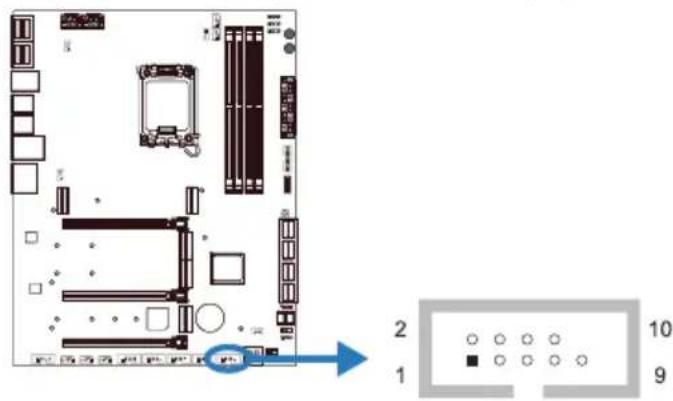 BIOSTAR Z690A Valkyrie - F\_PANEL: штыревой соединитель передней панели - 1