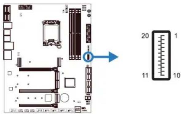 BIOSTAR Z690A Valkyrie - F\_USB32\_C-20G: 前置面板USB 3.2(Gen2x2)接頭 - 1