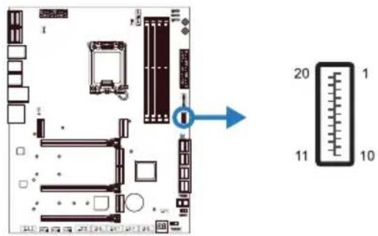 BIOSTAR Z690A Valkyrie - F\_USB32\_C-20G: штыревой соединитель для портов USB 3.2 (Gen2x2) на передней панели - 1