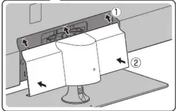 Diagram showing a device with labeled parts and directional arrows indicating movement or flow, including numbered annotations ① and ②.