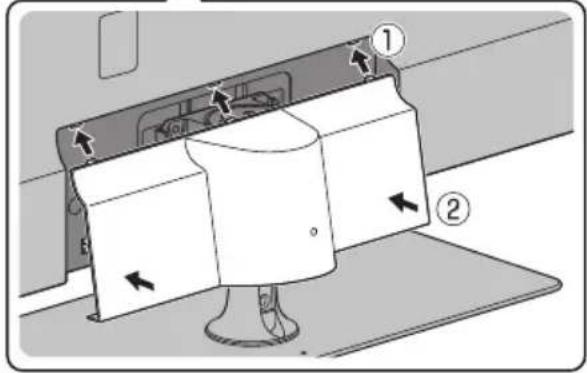 Diagram showing a device with labeled parts and directional arrows indicating movement or flow, including numbered annotations ① and ②.