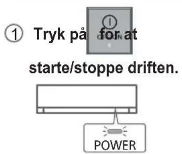 ① Tryk på for at starte/stoppe driften. POWER