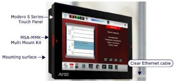 Modero S Series Touch Panel MSA-MMK Multi Mount Kit Mounting surface Clear Ethernet cable