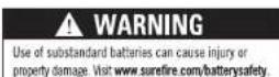 SureFire EDC1-DFT - BATTERY INFORMATION & WARNINGS - 1