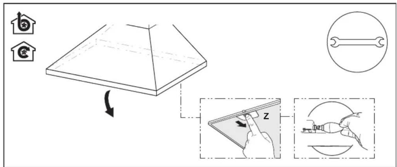 Diagram illustrating a 3D object being processed with tools, showing components like a wrench, wrench handle, and tool path.