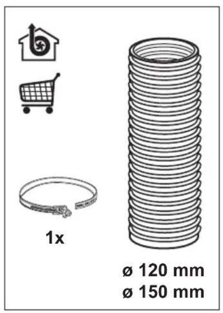 1x Ø 120 mm Ø 150 mm
