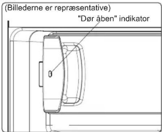 (Billederne er repræsentative) "Dør åben" indikator
