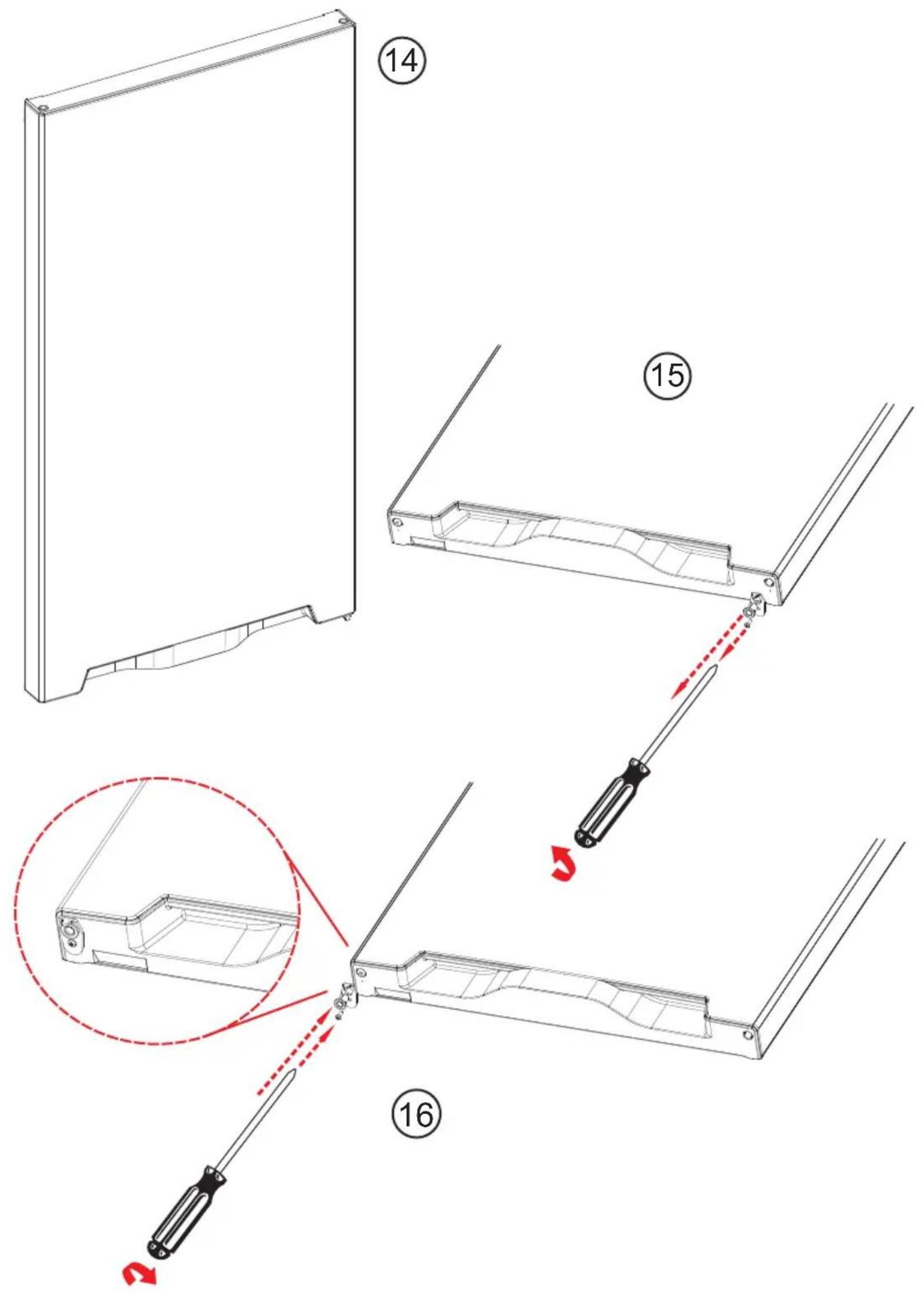 Technical diagram illustrating a mechanical assembly with numbered steps and a magnified inset showing the component being adjusted.