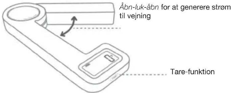 Åbn-luk-åbn for at generere strøm til vejning Tare-funktion