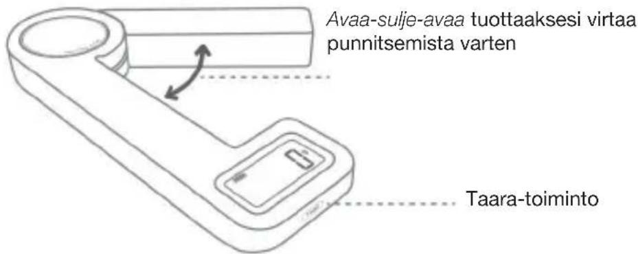 Avaa-sulje-avaa tuottaaksesi virtaa punnitsemista varten Taara-toiminto