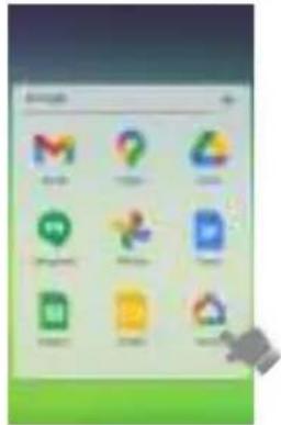 Screenshot of a mobile app interface with icons for email, Google, and other services