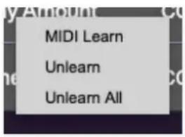 MIDI Learn Unlearn Unlearn All