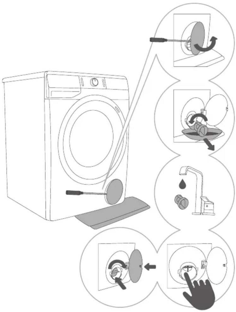 GORENJE W3NI14ADS - RENG∅RING AF PUMPEFILTERET - 2