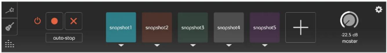 auto-stop snapshot1 snapshot2 snapshot3 snapshot4 snapshot5 + -22.5 dB master