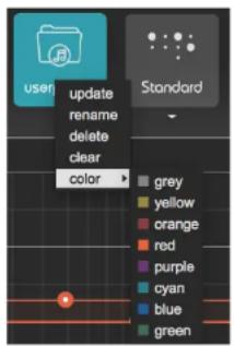 user update rename delete clear color Standard grey yellow orange red purple cyan blue green