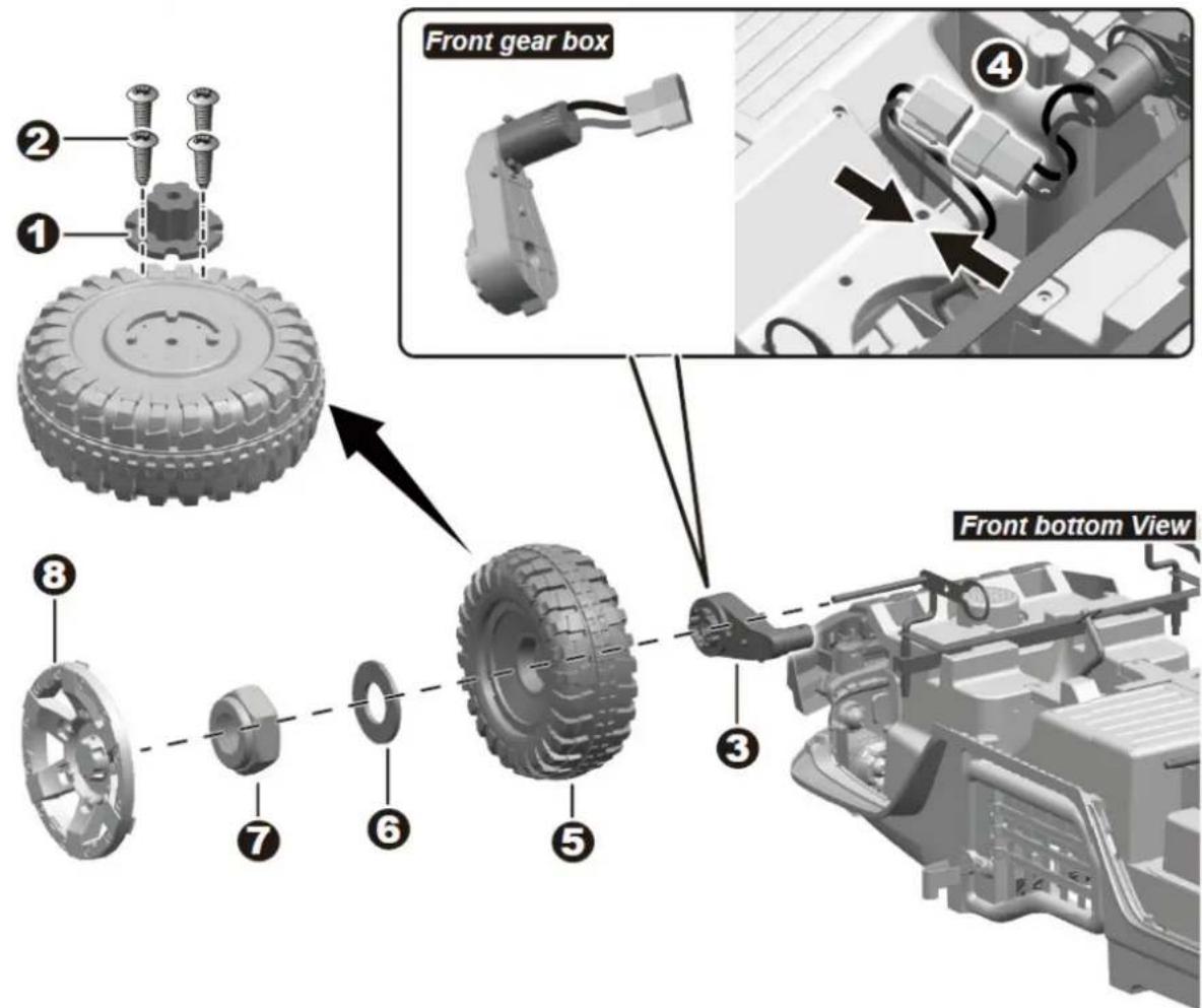 Nordic Play 805-894 - Attach the front wheels - 1
