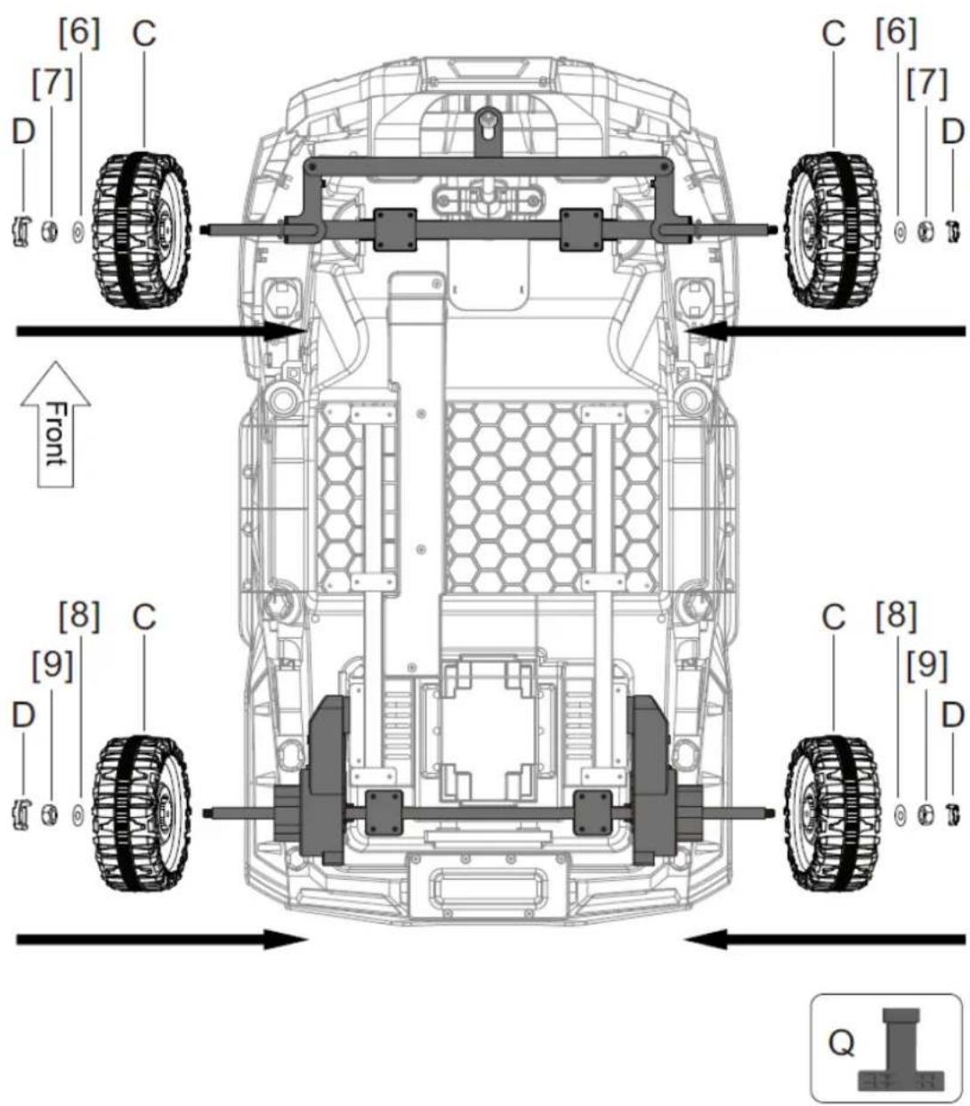 Nordic Play 805-895 - Step 2: Install the rear axle - 1