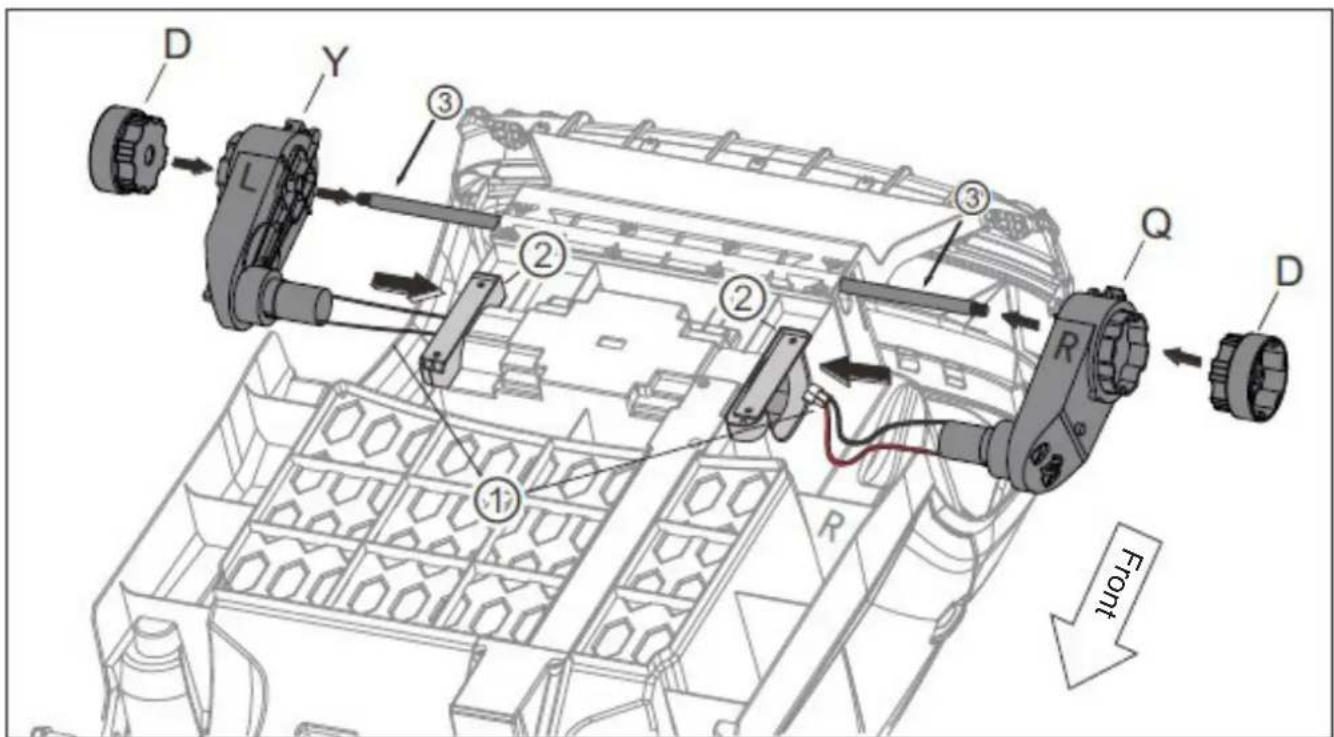 Nordic Play 805-777 - Step 1: Loosen the screw, gasket from axle - 1