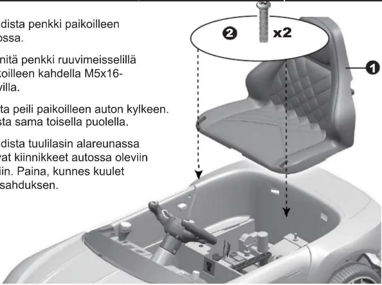 Nordic Play 805-686 - Istuimen, peilien ja tuulilasin asennus - 1