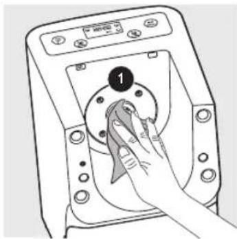 PHILIPS Premium collection HR2369 - Clean the shaping disc with the supplied cleaning tool to remove the dough residues. After that, you can clean it with water. - 1