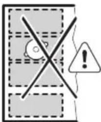 Warning sign with cross symbol and warning triangle, indicating no clear safety or hazard