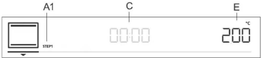 A1 STEP1 C 00:00 E °C 200
