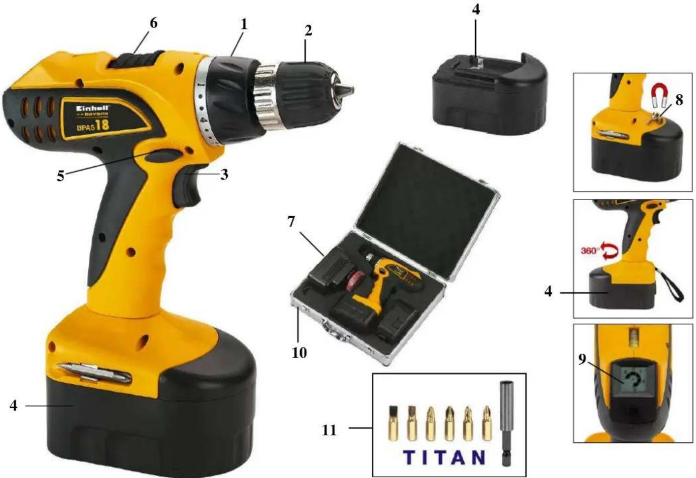 Bavaria by Einhell BPAS 18 AK - Technical data battery charger: - 1