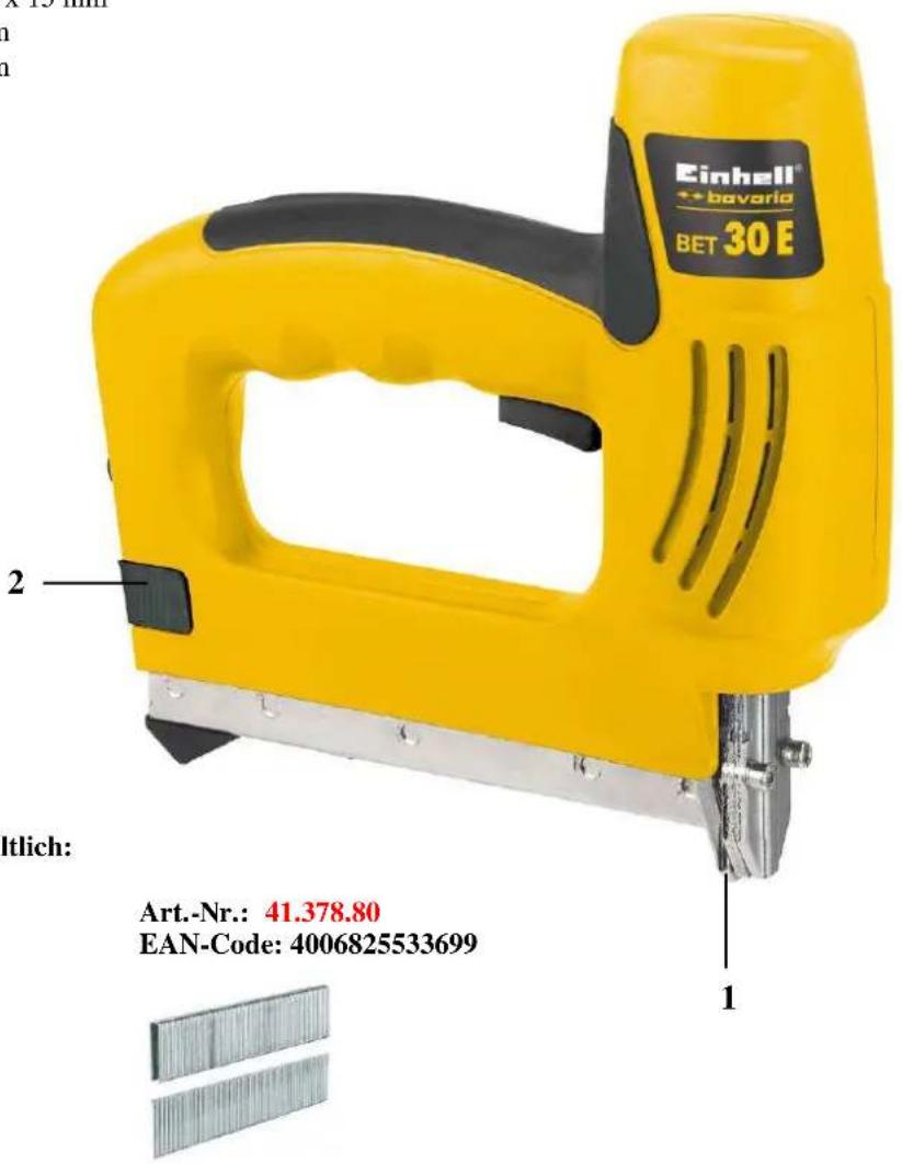 Bavaria by Einhell BET 30 E - Technische Daten: - 1