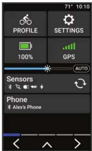 71° 10:10 PROFILE SETTINGS 100% GPS AUTO Sensors Phone Alex's Phone