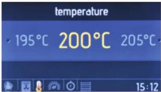temperature • 195°C 200°C 205°C 15:12
