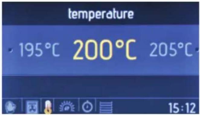 temperature • 195°C 200°C 205°C 15:12