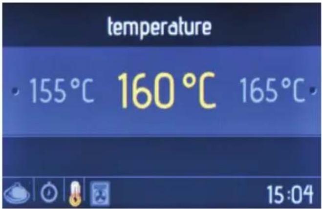 temperature 155°C 160°C 165°C 15:04