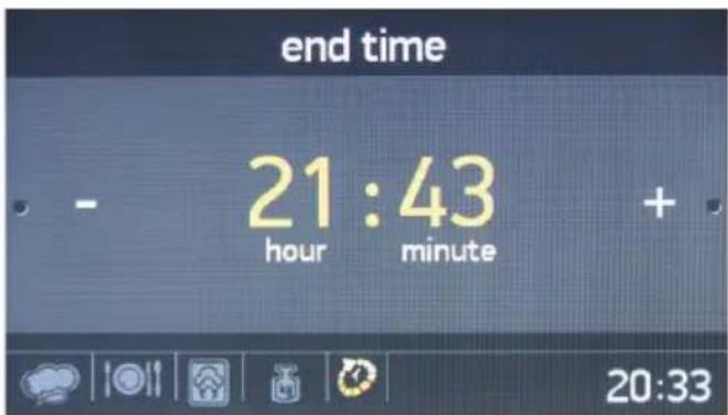 end time - 21:43 + hour minute 20:33