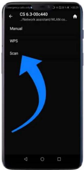 CS 6.3-00c440 .../Network assistant/WLAN co... Manual WPS Scan