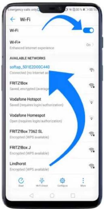 Emergency calls only Wi-Fi Wi-Fi+ Enhanced Internet experience On AVAILABLE NETWORKS softap_501E2D00C440 Connected (no Internet ac FRITZ!Box Saved, encrypted (average Vodafone Hotspot Saved (requires login/authorization) Vodafone Hornespot Open (requires login/authorization) FRITZ!Box 7362 SL Encrypted (WPS available) FRITZ!Box J Encrypted (WPS available) Lindhorst Encrypted (WPS available)