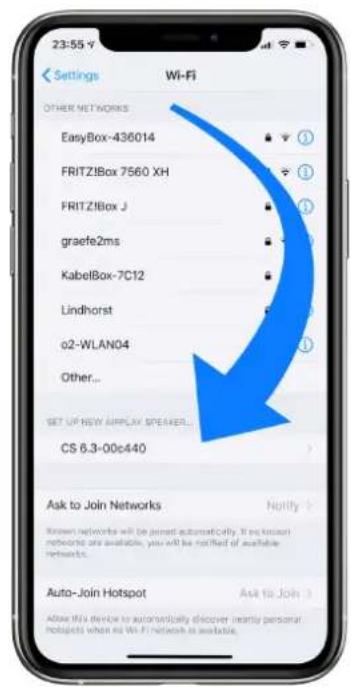 23:55 Settings Wi-Fi OTHER NETWORKS EasyBox-436014 FRITZ!Box 7560 XH FRITZ!Box J graefe2ms KabelBox-7C12 Lindhorst o2-WLAN04 Other... SET UP NEW AIRPLAY SPEAKER... CS 6.3-00c440 Ask to Join Networks Notify > Known networks will be joined automatically. If known networks are available, you will be notified of available networks. Auto-Join Hotspot Ask to Join Allow this device to automatically discover nearly personal hotspots when no Wi-Fi network is available.