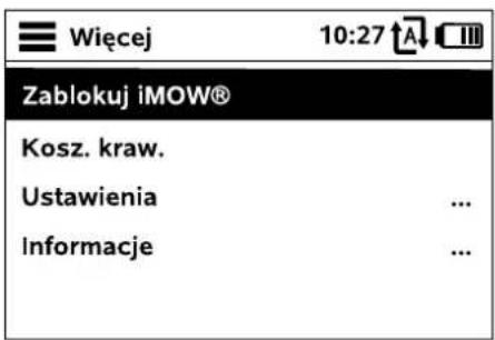 Wiecej 10:27 A III Zablokuj iMOW® Kosz. kraw. Ustawienia ... Informacje ...