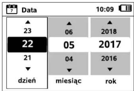 Data 10:09 ▲ 23 22 21 dzień ▲ 06 05 04 miesiąc ▲ 2018 2017 2016 rok
