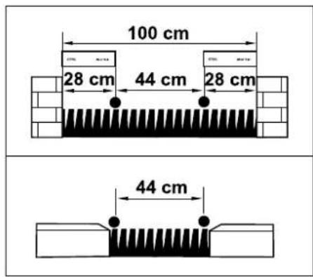 100 cm 28 cm 44 cm 28 cm 44 cm