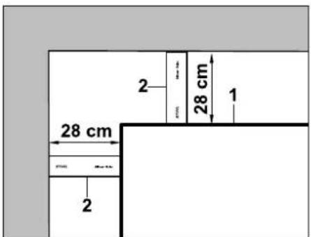 28 cm 28 cm 1 2 2