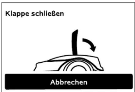 Klappe schließen Abbrechen
