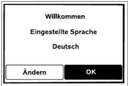 Willkommen Eingestellte Sprache Deutsch Ändern OK