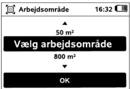 Arbejdsområde 16:32 50 m² Vælg arbejdsområde 800 m² OK