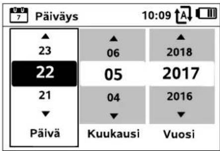 7 Päiväys 10:09 A ▲ ▲ ▲ 23 06 2018 22 05 2017 21 04 2016 ▼ Päivä Kuukausi Vuosi