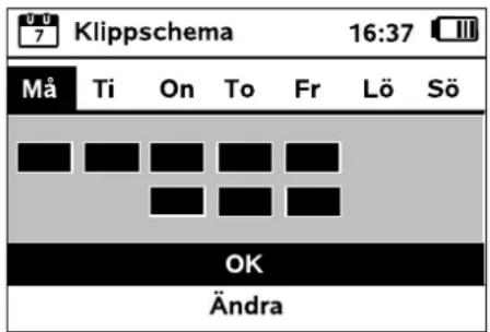 Klippschema 16:37 Må Ti On To Fr Lö Sö OK Ändra