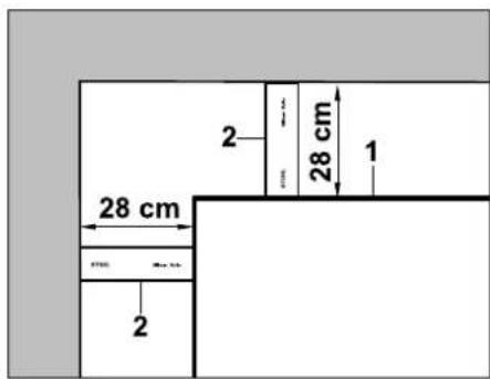 28 cm 28 cm 1 2 2