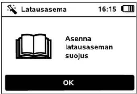 Latausasema 16:15 Asenna latausaseman suojus OK